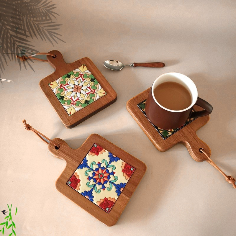 Kitchen Appliances Vintage - Solid Wood Flower Brick Hand Pot