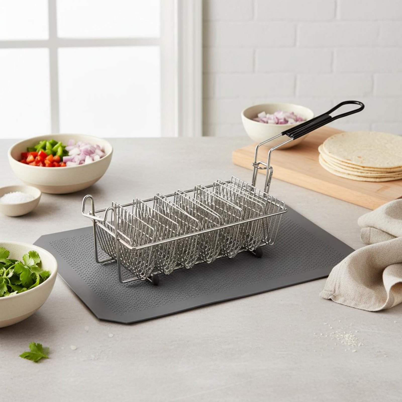 8 Slot Taco Rack Heat Resistan - đánh giá và giá Deep Fryer Stainless